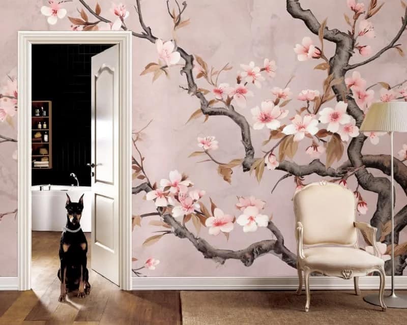 Pembe Sakura Dallı Duvar Kağıdı
