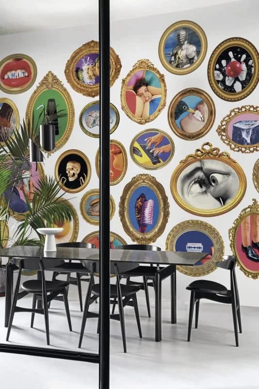 Altın Çerçeveli Pop Art Portreler Duvar Kağıdı